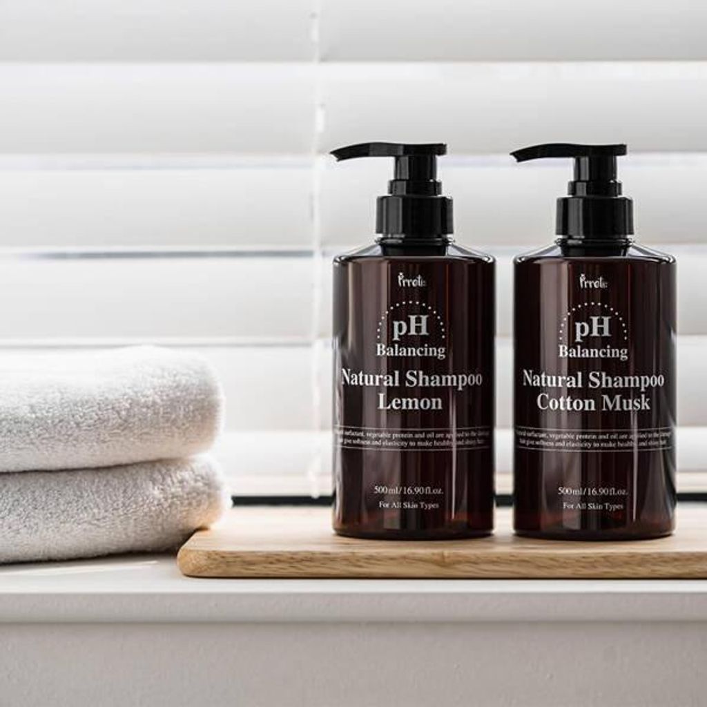 PRRETI pH-ausgleichendes Naturshampoo für geschädigtes Haar, Baumwoll-Moschus, 500 ml