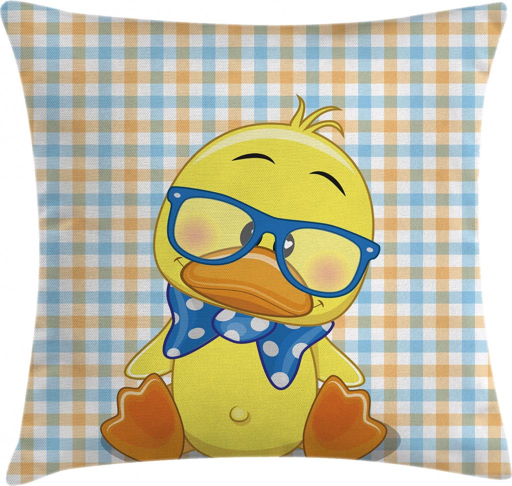 ABAKUHAUS Karikatur Kissenbezug, Hipster Boho kühle Ente, Waschbar mit Reißverschluss Kissenhülle mit Farbfesten Klaren Farben Beidseitiger Druc...