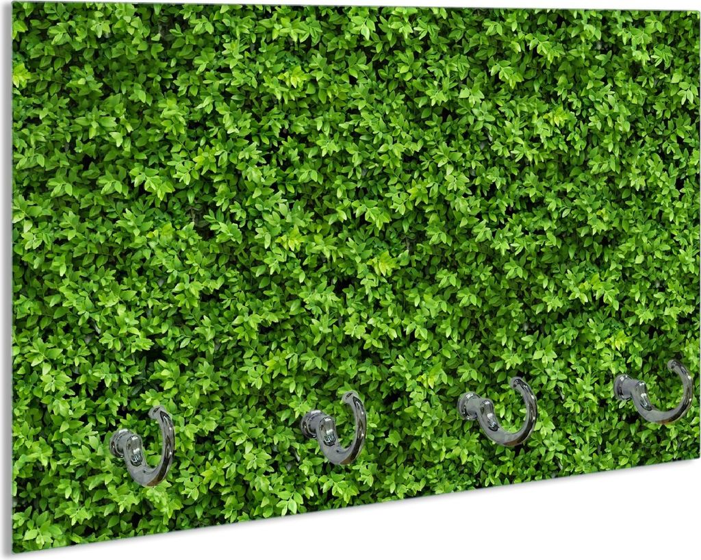 Wallario Schlüsselbrett aus Glas, Motiv: Grüne Hecke, 30 x 20 cm mit 4 Haken