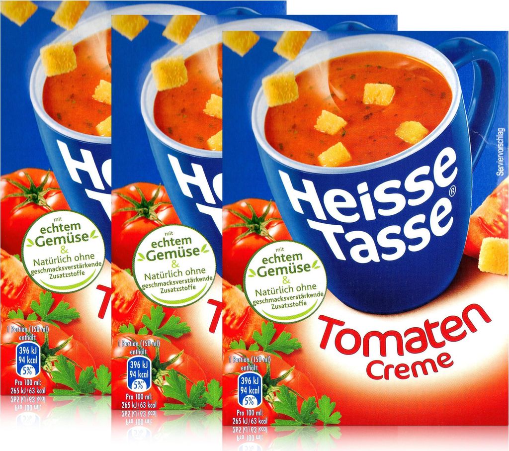 Heisse Tasse Tomaten Creme mit Croûtons 3 Beutel á 21g (3er Produktbild 