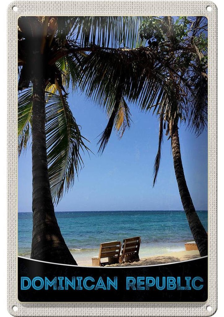 Blechschild Reise 20x30cm Dominikanische Republik Strand