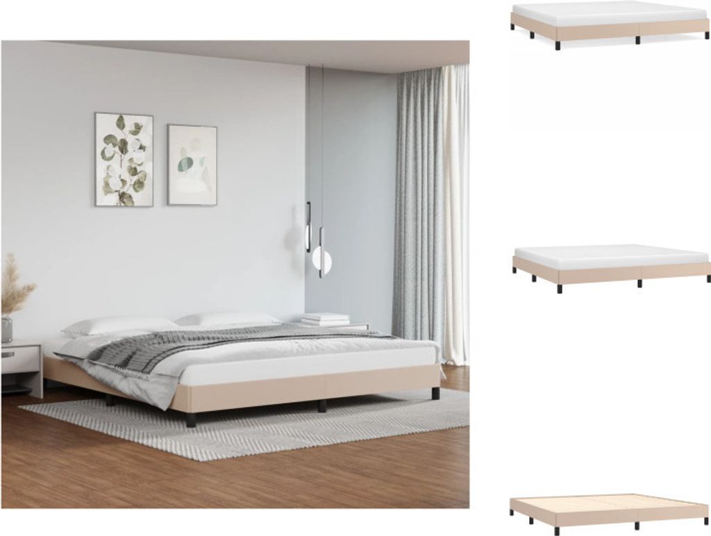 vidaXL Bettgestell Cappuccino-Braun 200x200 cm Kunstleder - Betten & Bettgestelle