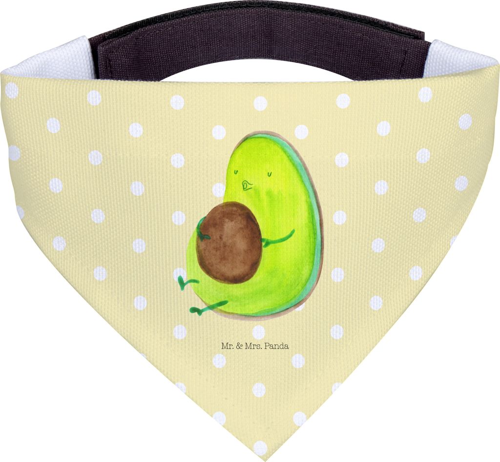 Mr. & Mrs. Panda Dreieckstuch Avocado Pfeifen - Gelb Pastell - Geschenk, Schwanger, Hunde Halstuch, Bandana, Ernährung, Hals Tuch, Hundeschal, Fü...