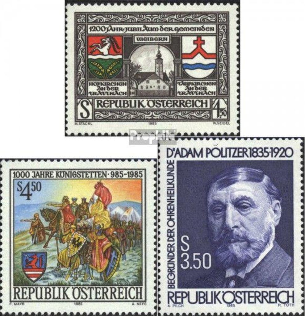 Briefmarken Österreich 1985 Mi 1824,1825,1826 (kompl.Ausg.) Produktbild 