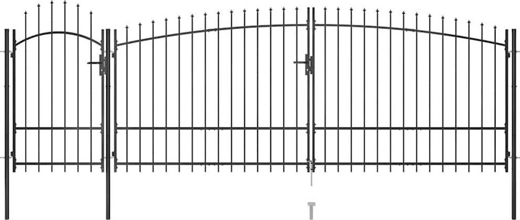 Zahradní brána vidaXL Woerden s hrotem 5 x 1,75 m, černá Obrázek produktu 