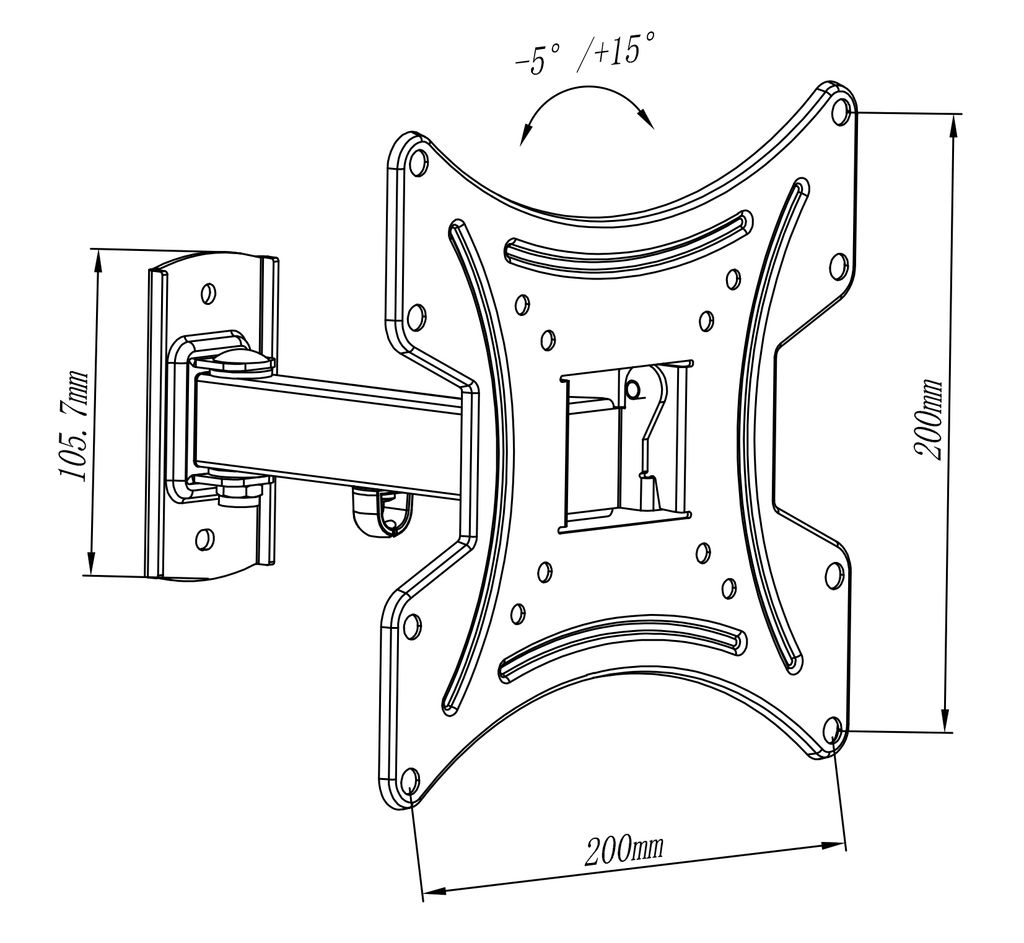 myWall HL 15-1, 58,4 cm (23"), 106,7 cm (42"), 20 kg, 200 x Produktbild 