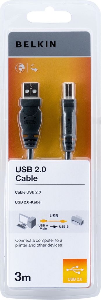 BELKIN USB 2.0 Kabel, Stecker A - Stecker B, 3m Produktbild 