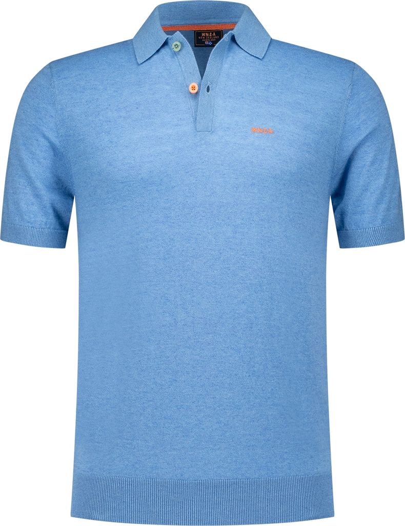 Neuseeland-Polo mit Band Sergio mittelblau normale Passform