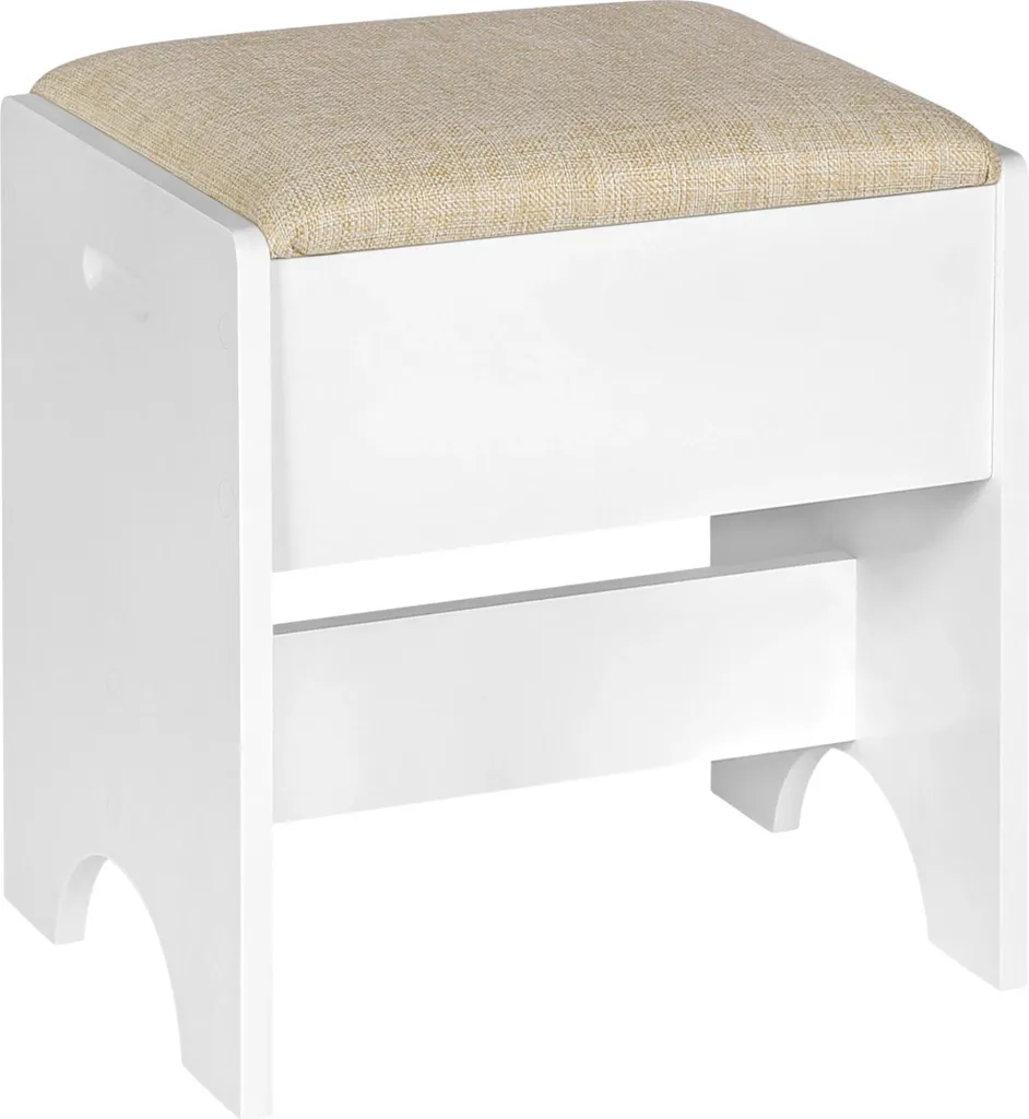Tabouret de maquillage blanc rembourré : fini l'inconfort devant le miroir