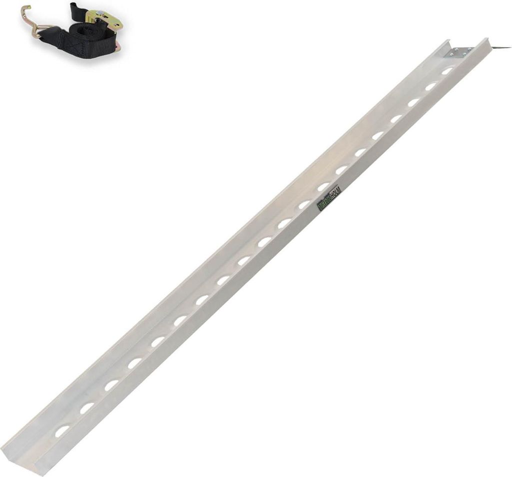 TRUTZHOLM 1 x Alu Auffahrschiene 194 cm Traglast 200 kg Fahrradrampe E-Bike Auffahrrampe starr grau