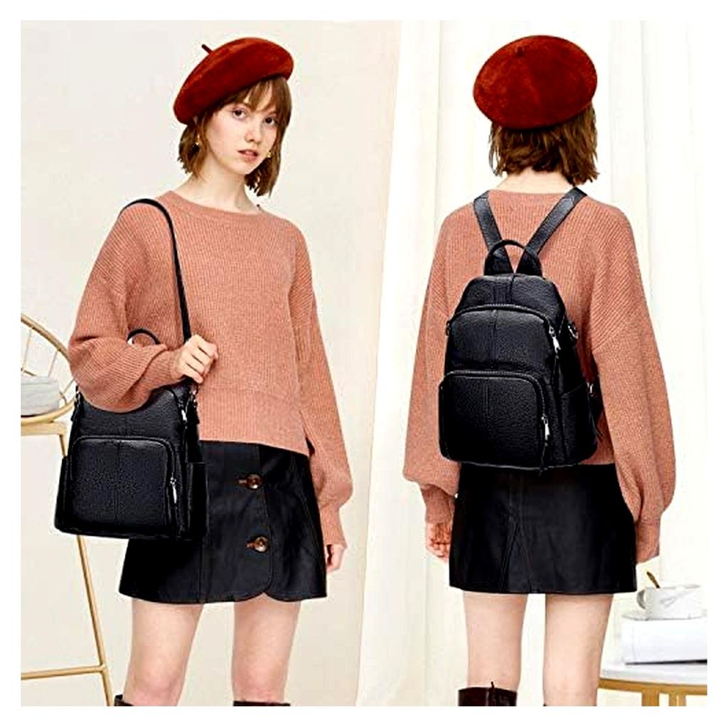 Echtleder Damen Rucksack Tasche Elegant Anti-Diebstahl Tagesrucksack Schultertasche