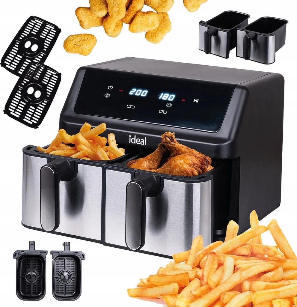 Eldom IDEAL Fat-free fryer double horizontal 9L 8 functions - including food