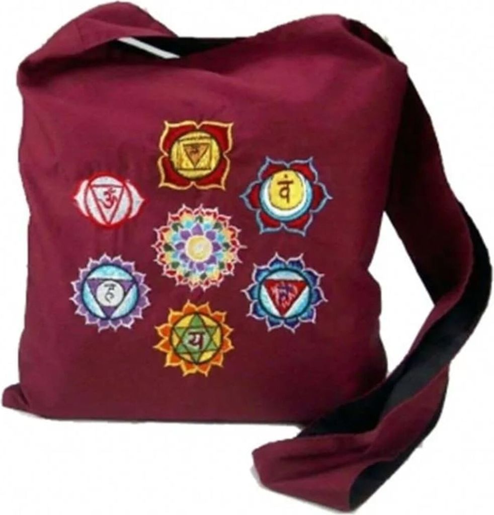 Schultertasche mit Chakra Symbolen -- 32x32 cm
