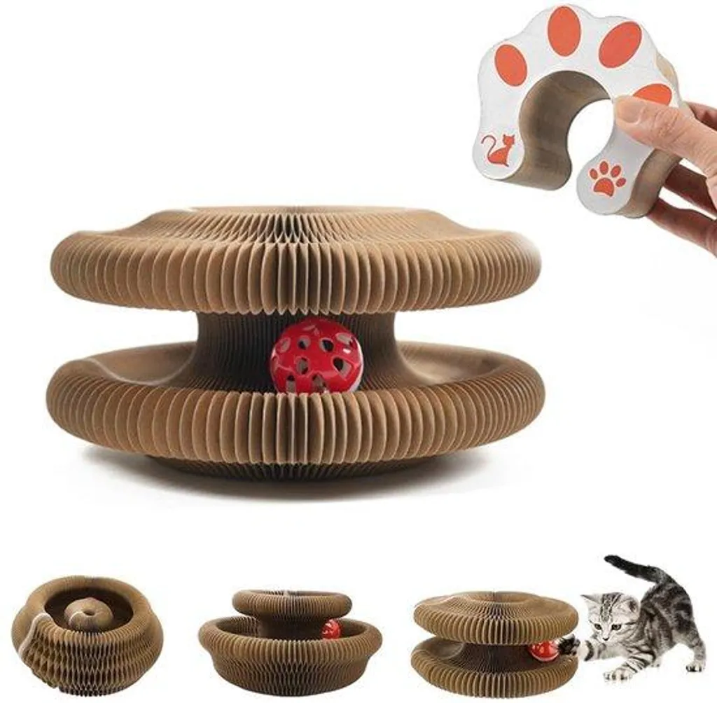 Griffoir interactif pliable en carton pour l'éveil des petits chats
