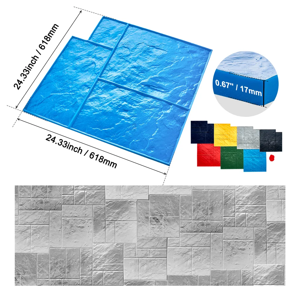 Tampon Polyuréthane pour Béton à Texture Pierre, 7 Tapis de 61 cm Carrés - 8