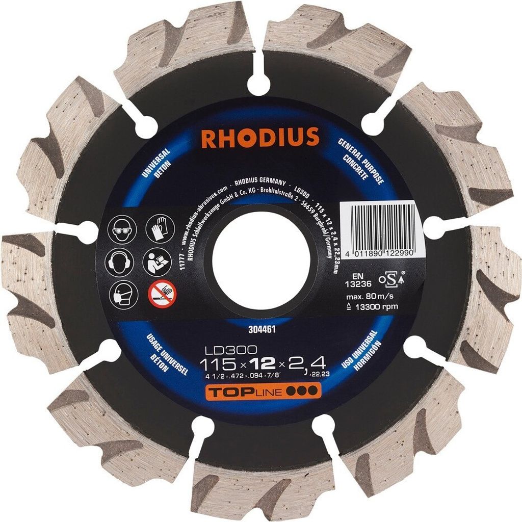 Rhodius Diamantscheiben LD 300 304461 115x12x2,4x22,23 Universal/Beton