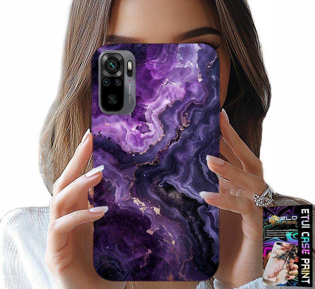 Fall Für Xiaomi Note 10 / 10S - Lila Marmor Mode Frauen + Glas