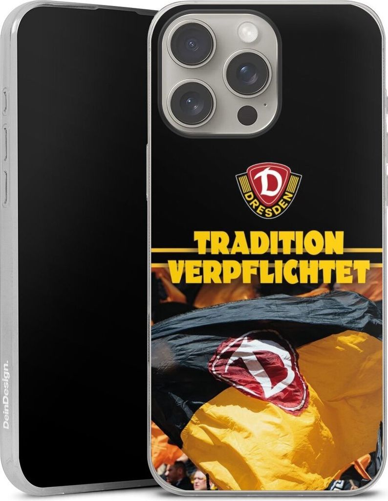 DeinDesign Slim Hülle für Apple iPhone 16 Pro Max Silikon Case Ultra Dünn Handyhülle Fanartikel SG Dynamo Dresden SGD