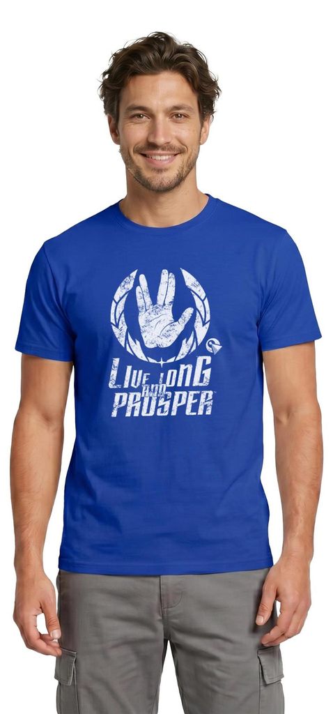 Spreadshirt Star Trek Discovery LLAP Vulkanier Männer T-Shirt, M, Dunkelblau