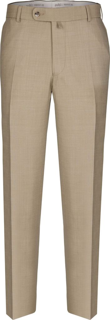 aubi Perfect Fit Herren Sommer Businesshose Anzughose Cool Finish Flat Front Modell 26 beige Größe 34
