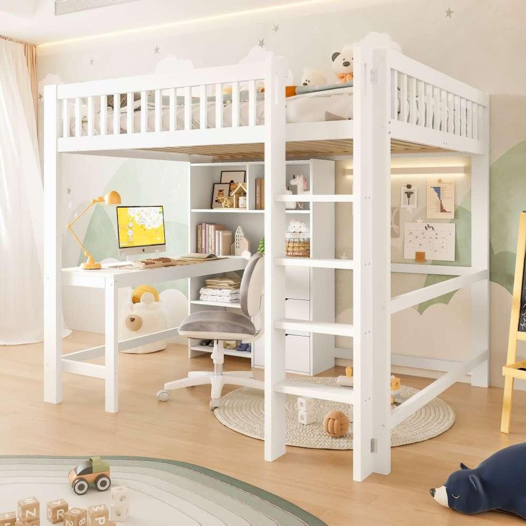 Hochbett für Kinder & Jugendliche inkl. Schreibtisch, Produktbild 