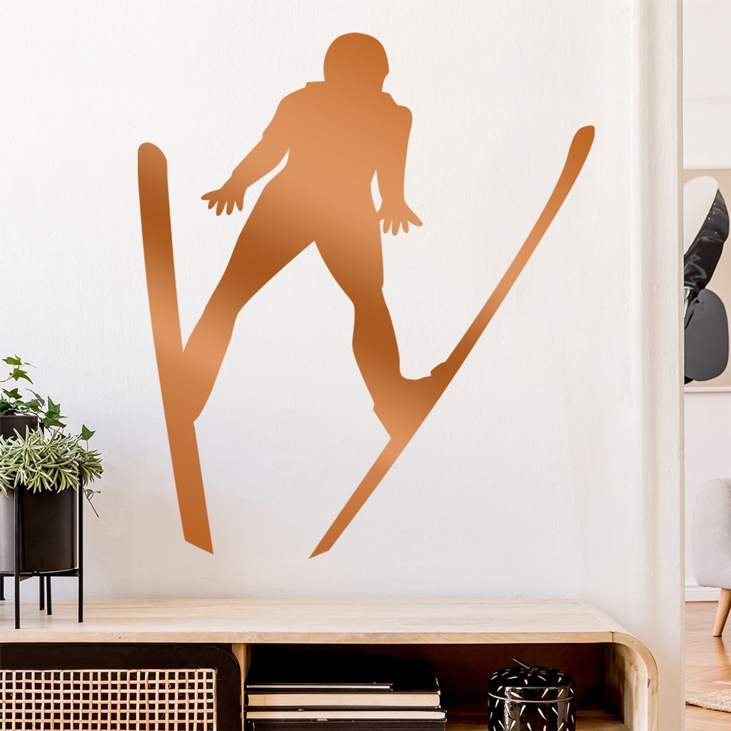 Skispringen Sportler Figur Wandtattoo Wandaufkleber Wall Sticker - Dekoration, Küche, Wohnzimmer, Schlafzimmer, Badezimmer