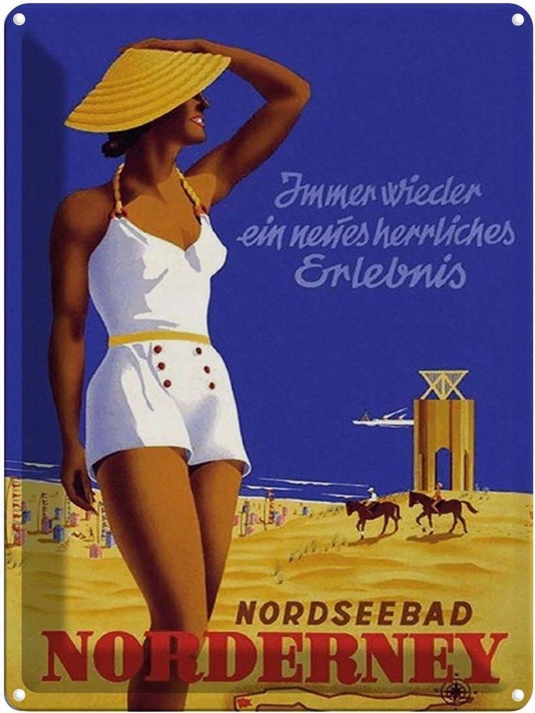 vianmo Blechschild 40x30 cm Urlaub Nordseebad Norderney Produktbild 