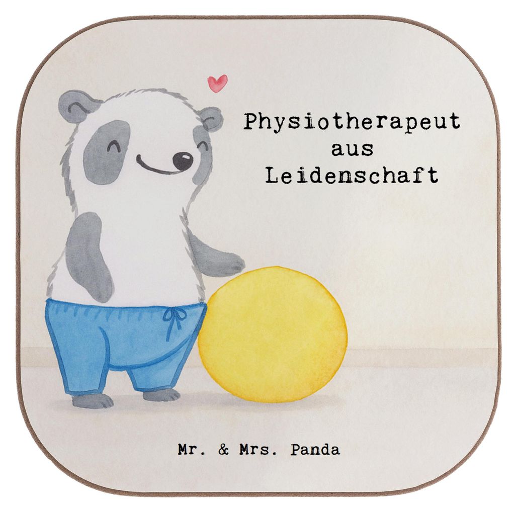 Mr. & Mrs. Panda Untersetzer für Gläser Physiotherapeut Leidenschaft Design - Weiß - Geschenk, gläseruntersetzer, Tischuntersetzer, Glas, bar, ...