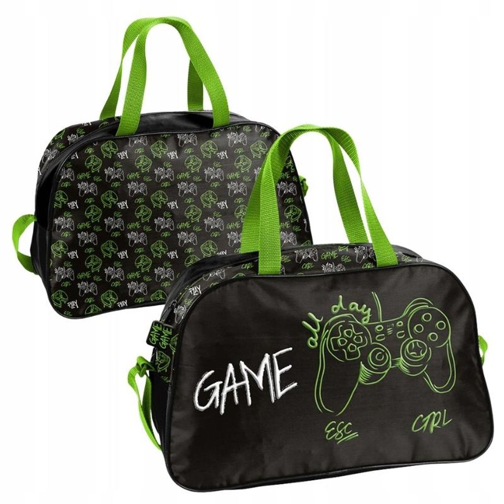 PASO Sac de sport enfants garçons Game noir vert Image du produit 