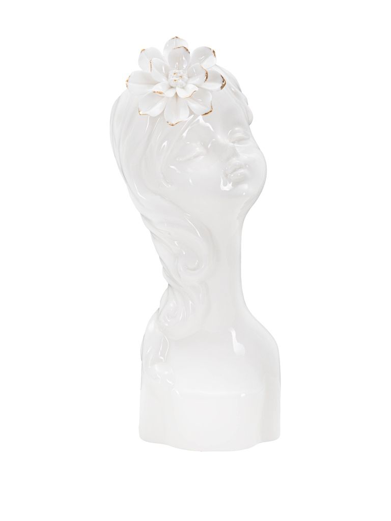 Mauro Ferretti Vase Junge Dame 10,5x10x24,7 cm weiß gold
