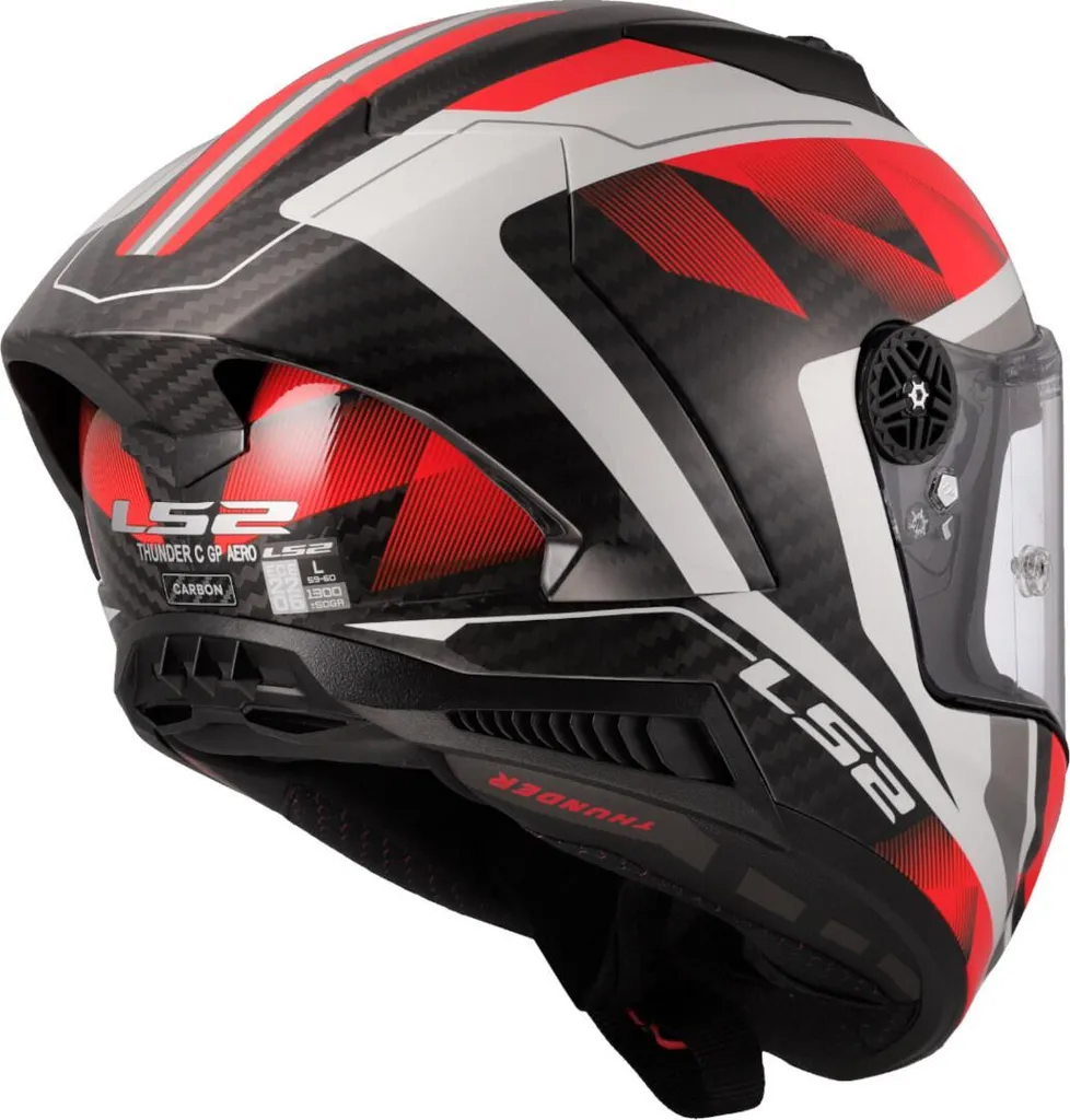 Casque intégral racing LS2 FF805 Thunder GP Carbone blanc et rouge