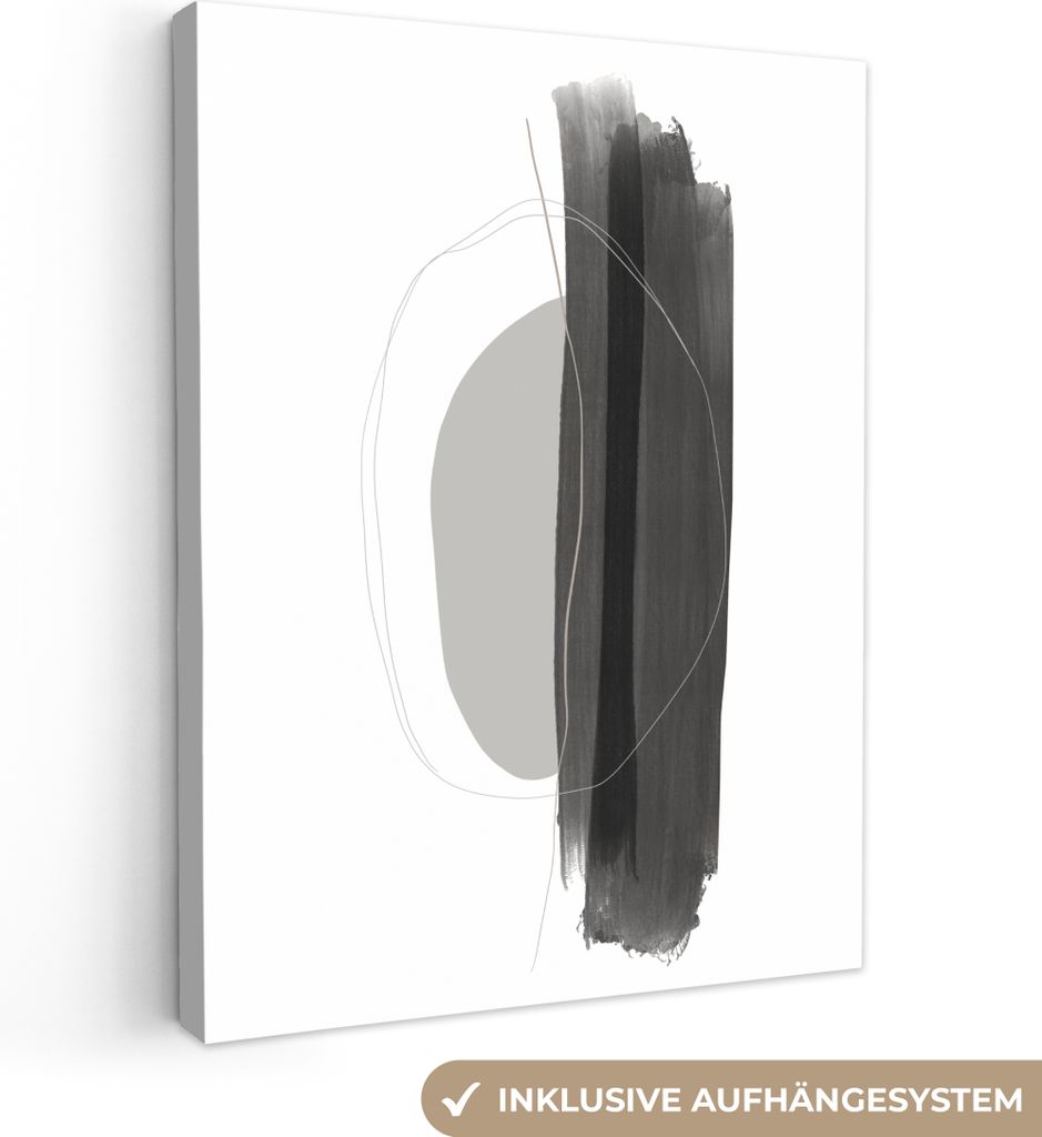MuchoWow - Leinwandbilder - Abstrakt - Malerei - Minimalismus, Wandbild, Wanddeko Bilder Wohnzimmer, 90x120 cm