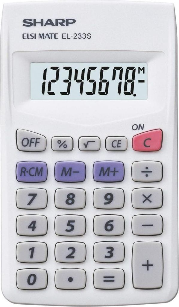 Sharp EL-233 S Taschenrechner in weiß Produktbild 
