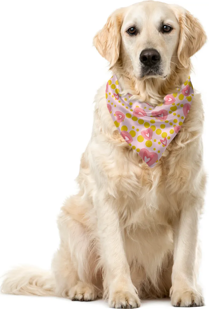Bandana San Valentino per Cani e Gatti ABAKUHAUS 55x55 cm Rosa Cachi