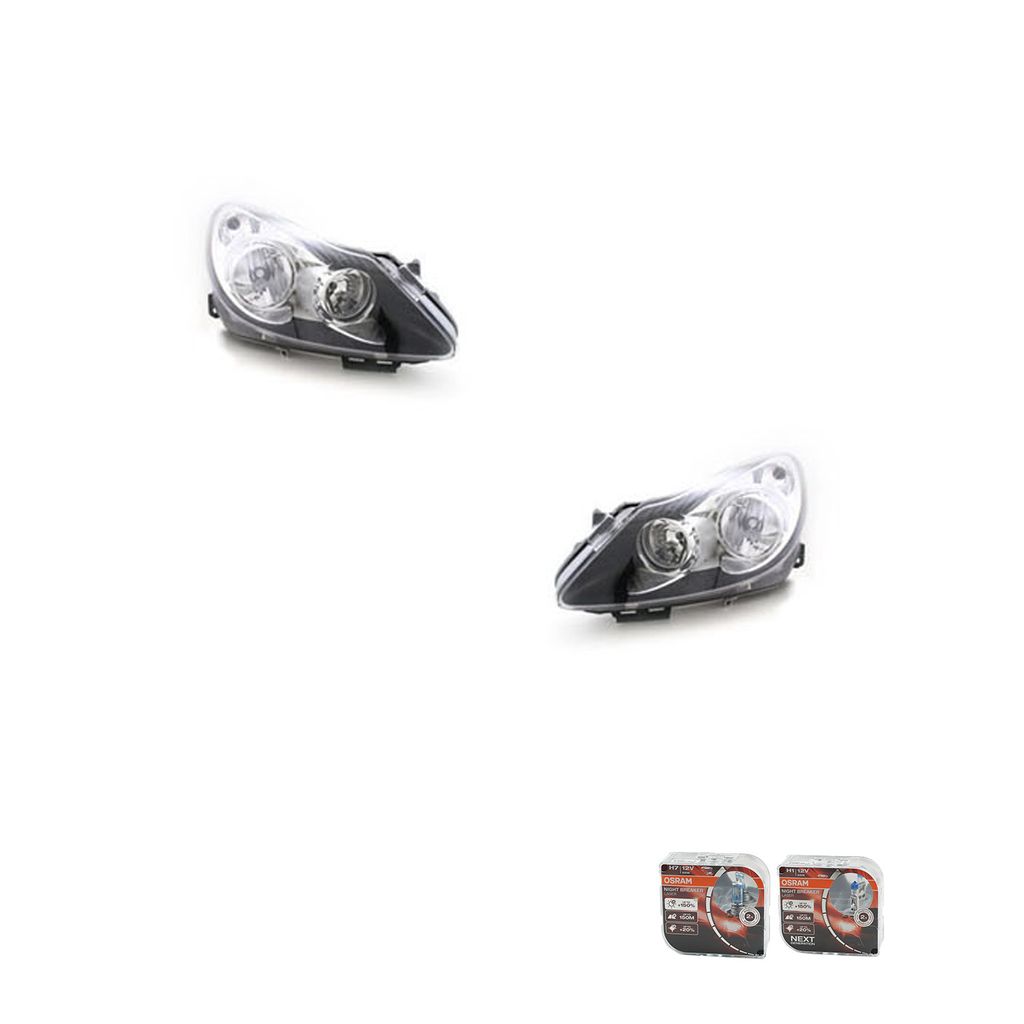 Johns, Scheinwerfer Osram Night Breaker Laser passend für Opel Corsa D SetL R schw./chr. 1216194 93189361 1216200 93189362