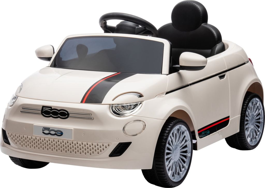 Eco Toys Weißes elektrisches Fiat 500 Kinderauto Produktbild 