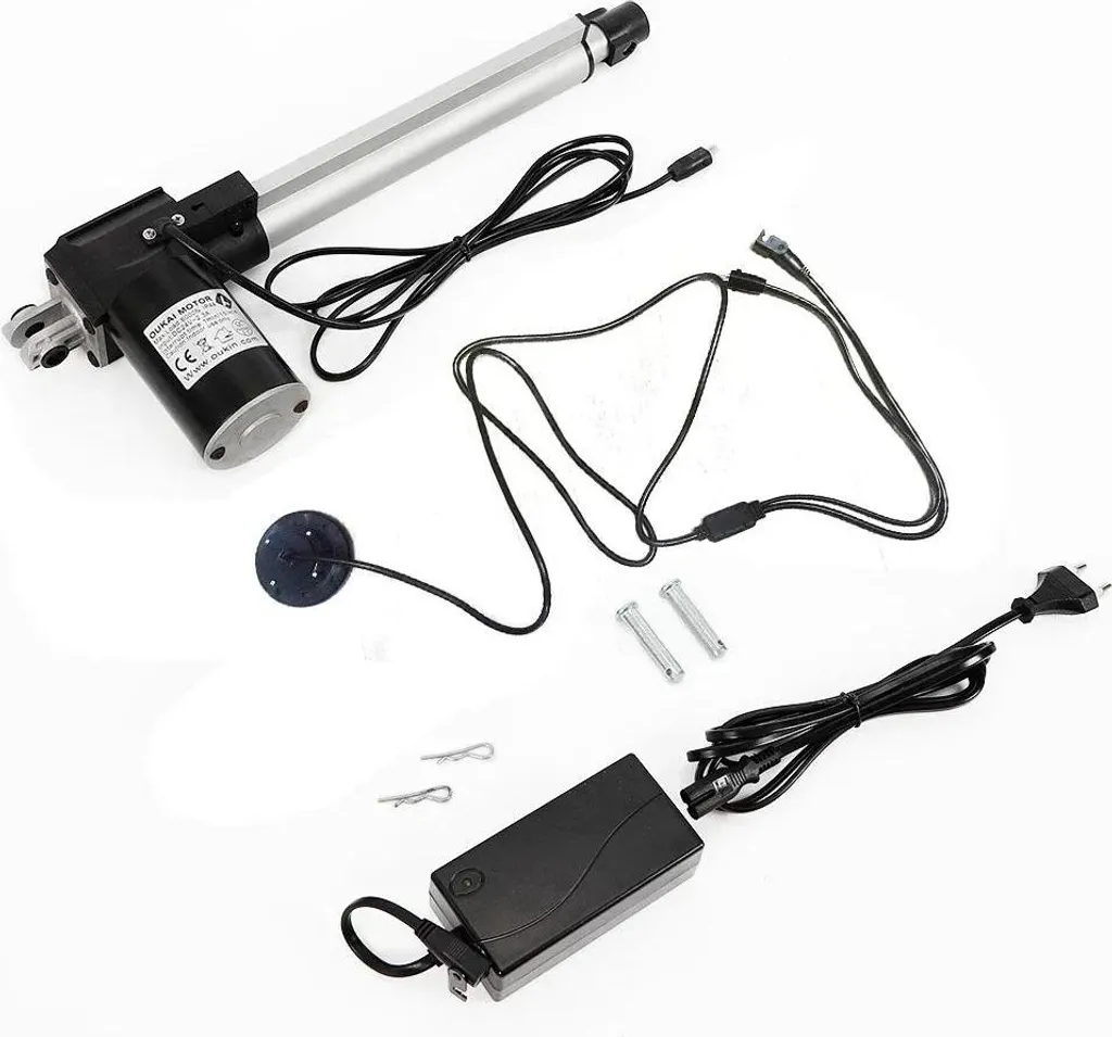 Attuatore Lineare Elettrico 24V 6000N - Carico 600kg Nero Industriale