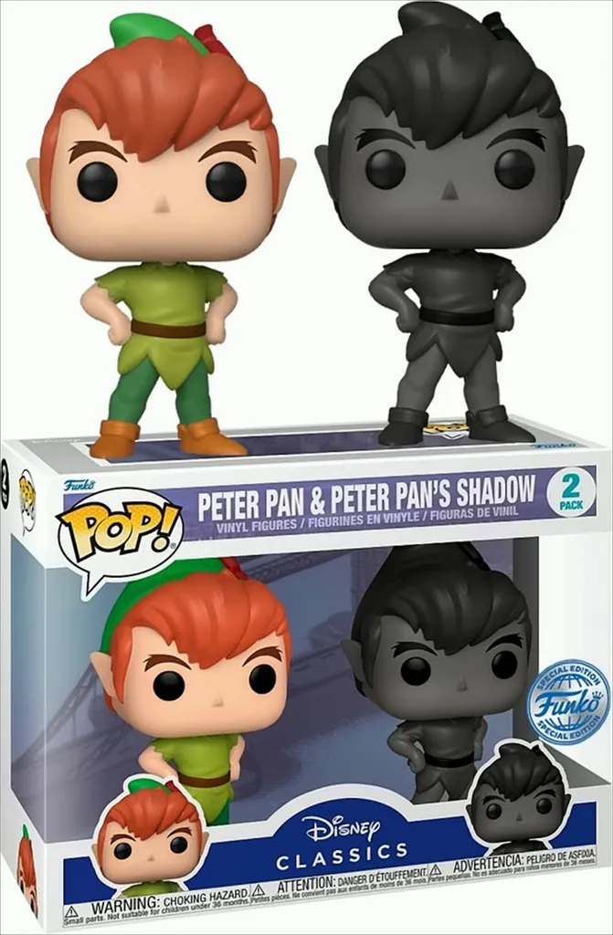 Set de Figurines Funko POP Peter Pan Disney avec l'Ombre de Peter Pan
