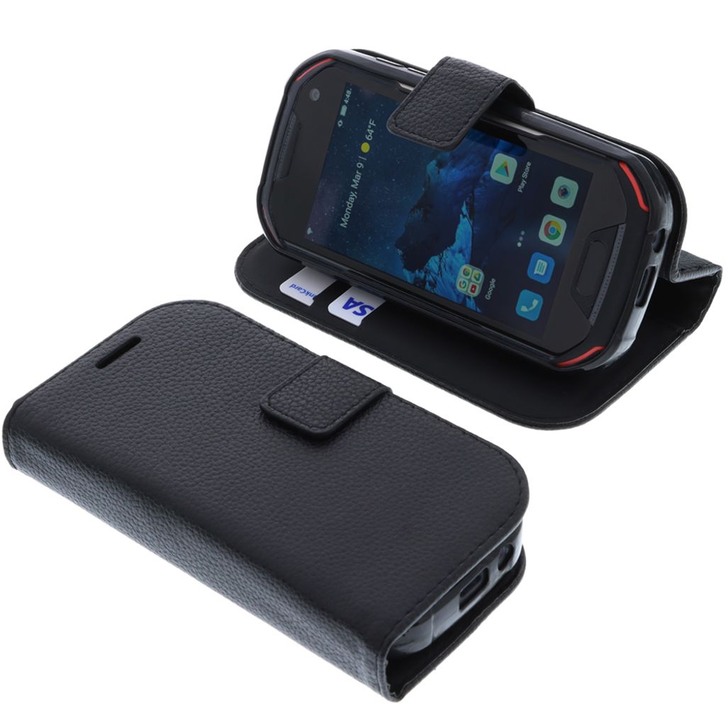 foto-kontor Tasche kompatibel mit Unihertz Atom XL Book Style schwarz Schutz Hülle Buch