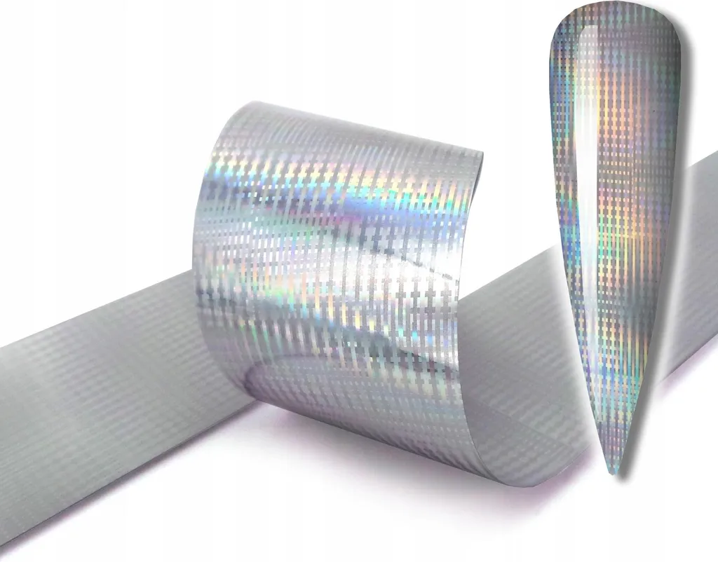 Pellicola Unghie Transferfolios Holo Grid Check 10X2,5Cm DIY