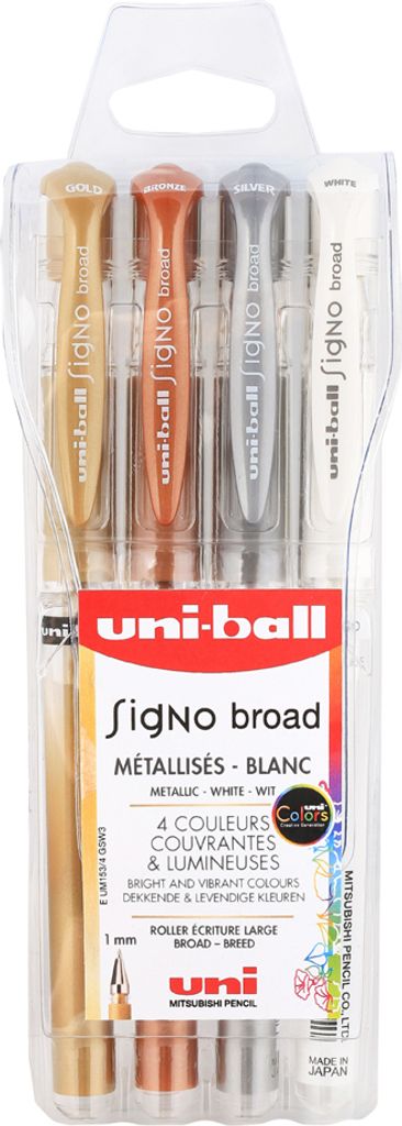 uni-ball Gel-Tintenroller SIGNO broad UM-153 4er Etui