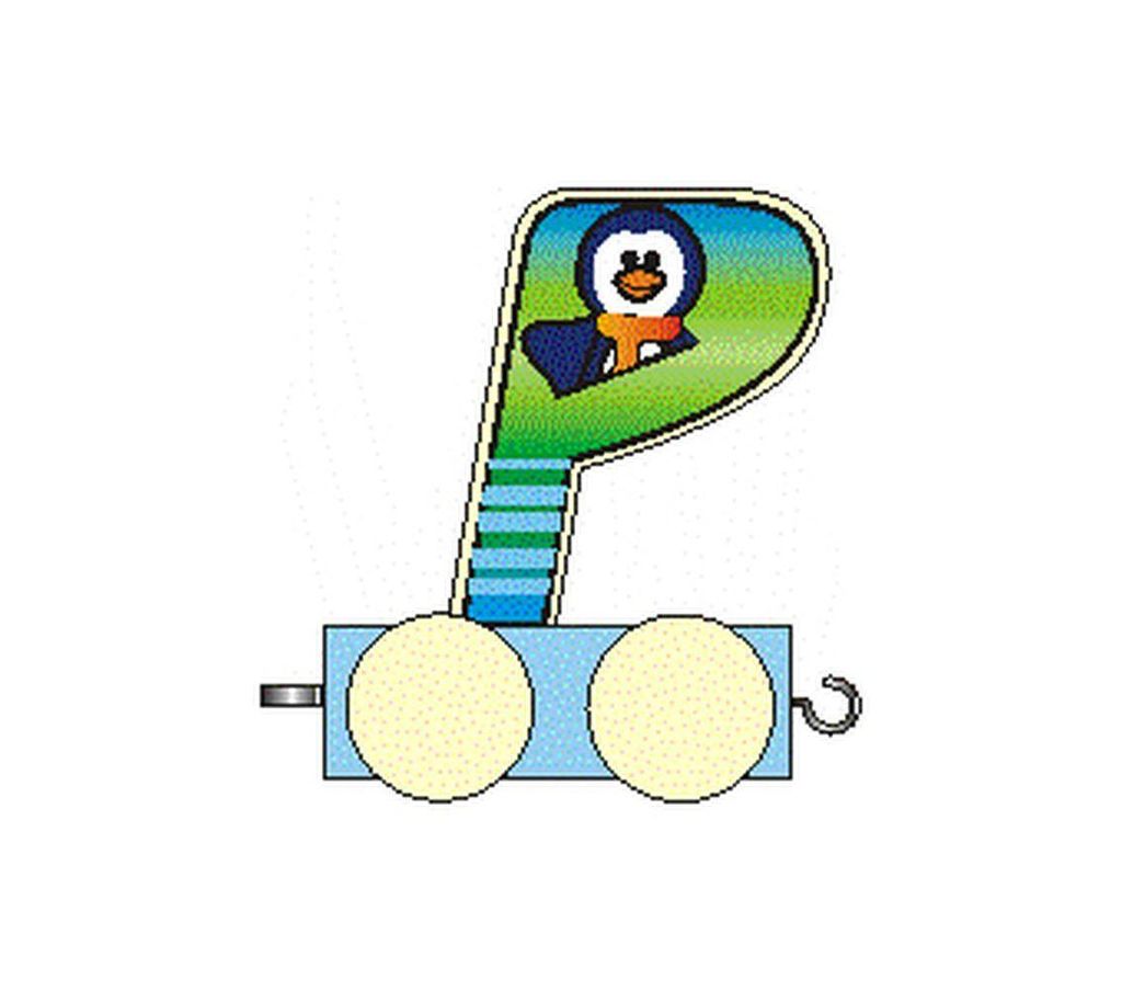 Holzdekoration Holzbuchstabe P auf Rädern BxLxH 50x30x70mm NEU