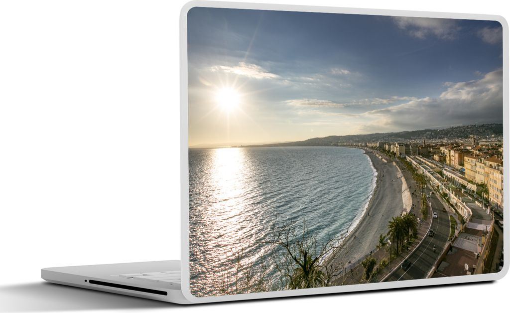 MuchoWow Laptop Aufkleber Sticker Cover Mittelmeer - Küste - Nizza 30x21 cm - Sticker für Laptop - Selbstklebend