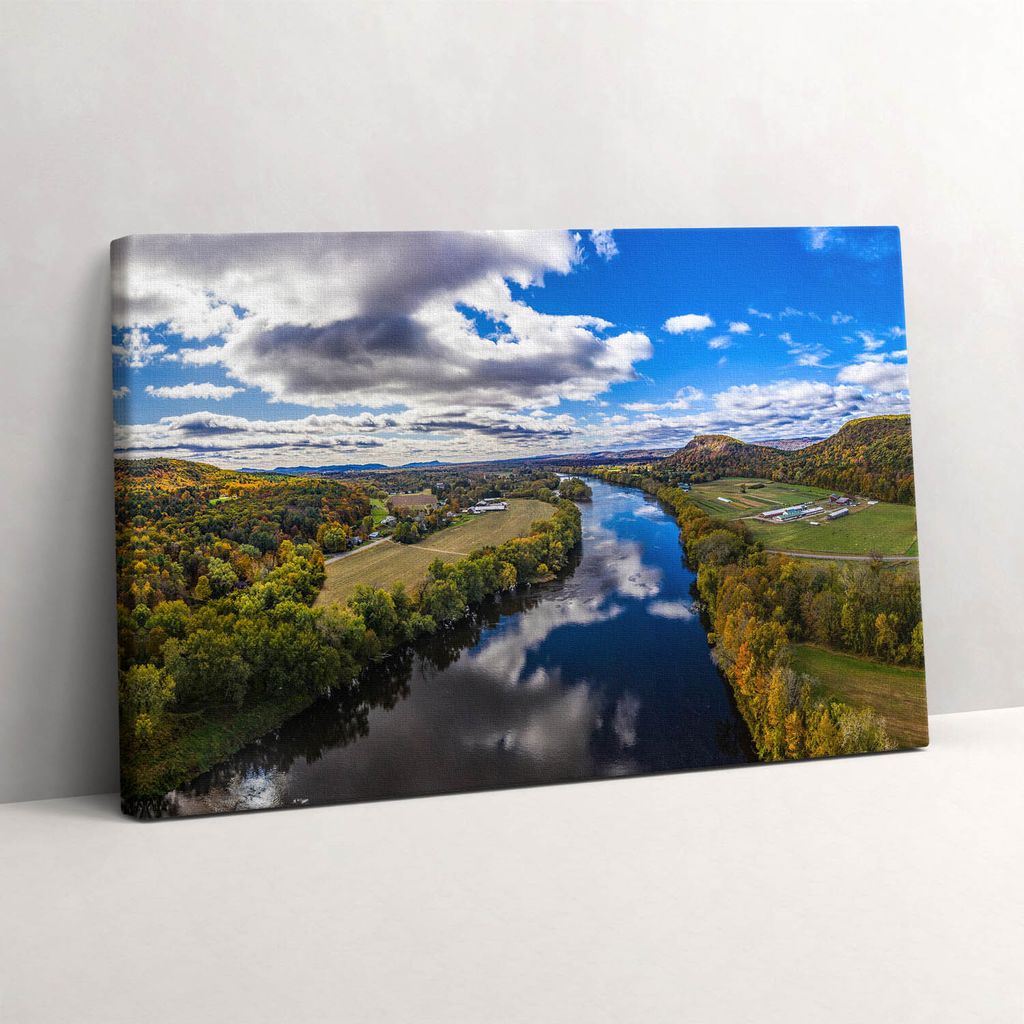 Spiegelung des Himmels im Fluss – Leinwandbild Wandbild – 60x40 cm – Leinwandbilder – Wandbilder – Schlafzimmer – Flur
