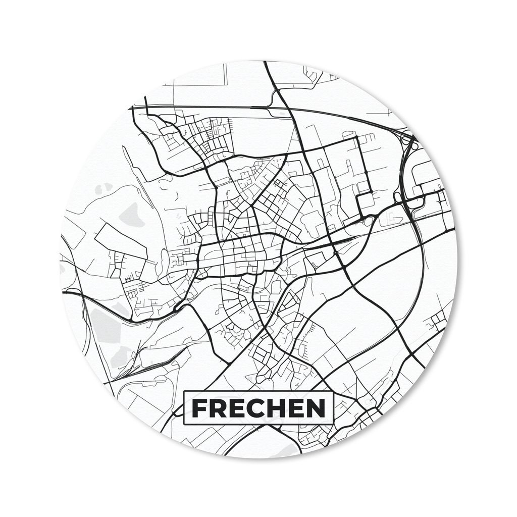MuchoWow Mauspad Mousepad Karte - Frechen - Stadtplan - Karte 40x40 cm - Mousepads - Maus Mat - Pad - Mausunterlage - Schreibtisch Accessoires