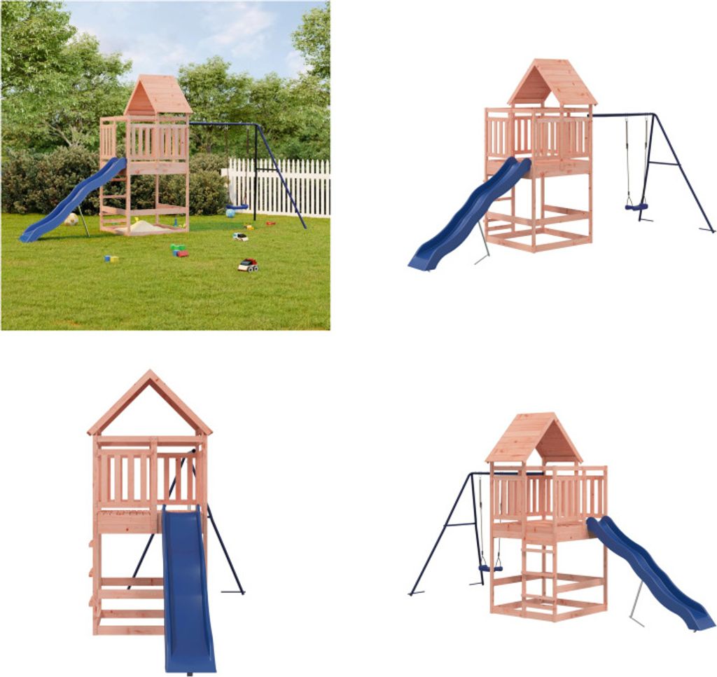 vidaXL Spielturm Massivholz Douglasie - Spielplatz - Spielplätze - Garten Spielplatz - Outdoor Spielplatz