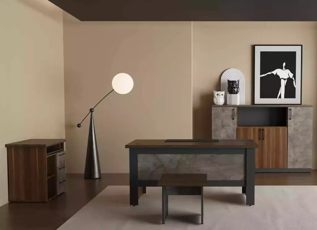 Table basse de bureau stable pour gain de place et rangement intégré - 4