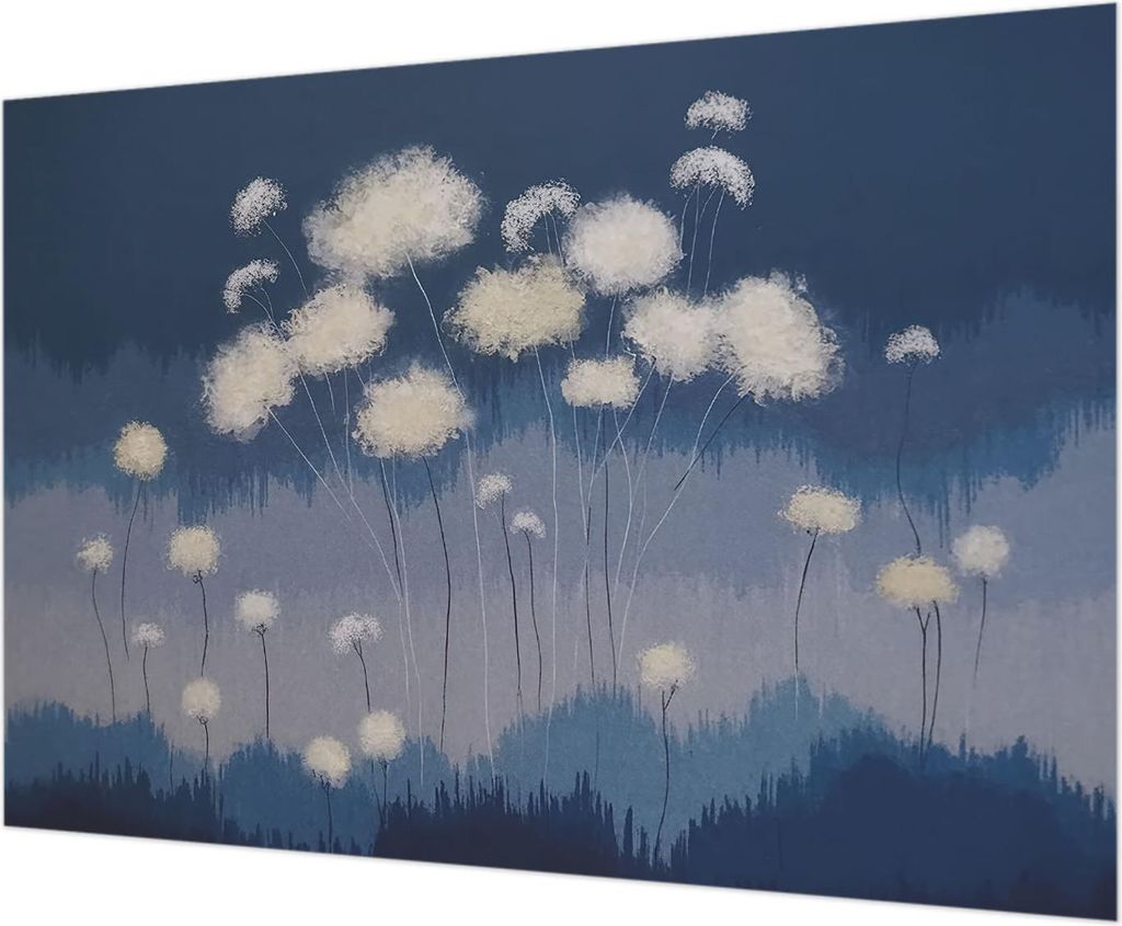 Wandtapete - Dekorative Tapete für Wohnzimmer - Tapetenfolie für Wanddekoration - 312x219 cm - Weißer Löwenzahn