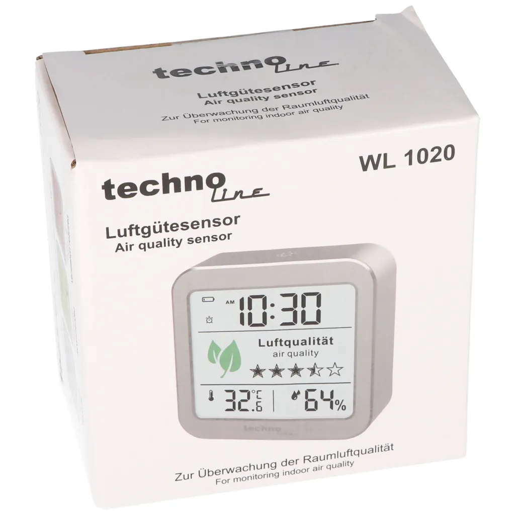 Moniteur d'Air WL 1020 Technoline avec Écran LCD et Alarme de Ventilation