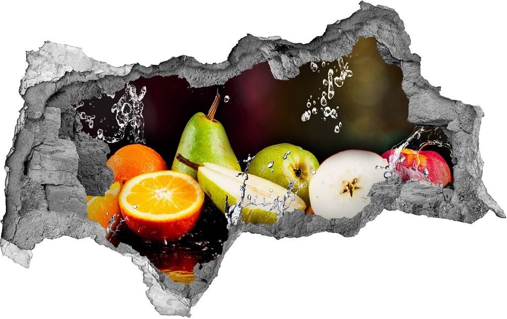 Selbstklebender Loch-3D-Aufkleber 95x73 cm Obst und Wasser Produktbild 